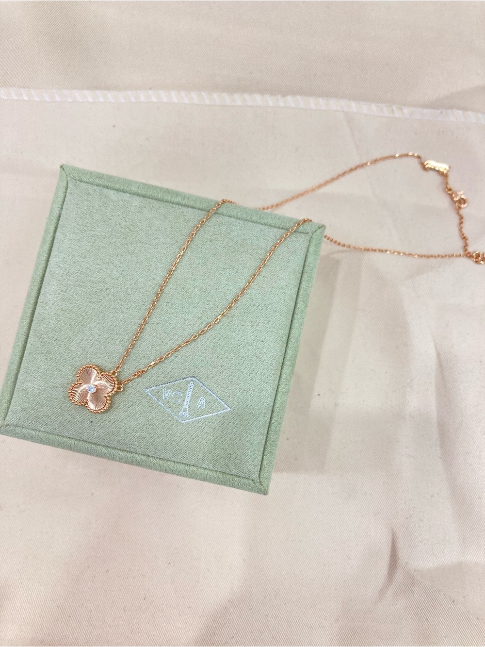 Van Cleef & Arpels Rose Gold Clover Pendant Necklace